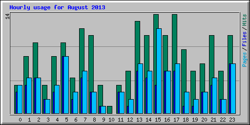 Hourly usage for August 2013