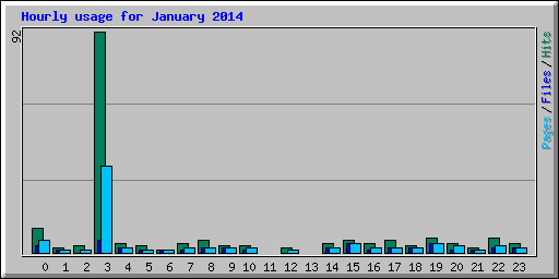 Hourly usage for January 2014